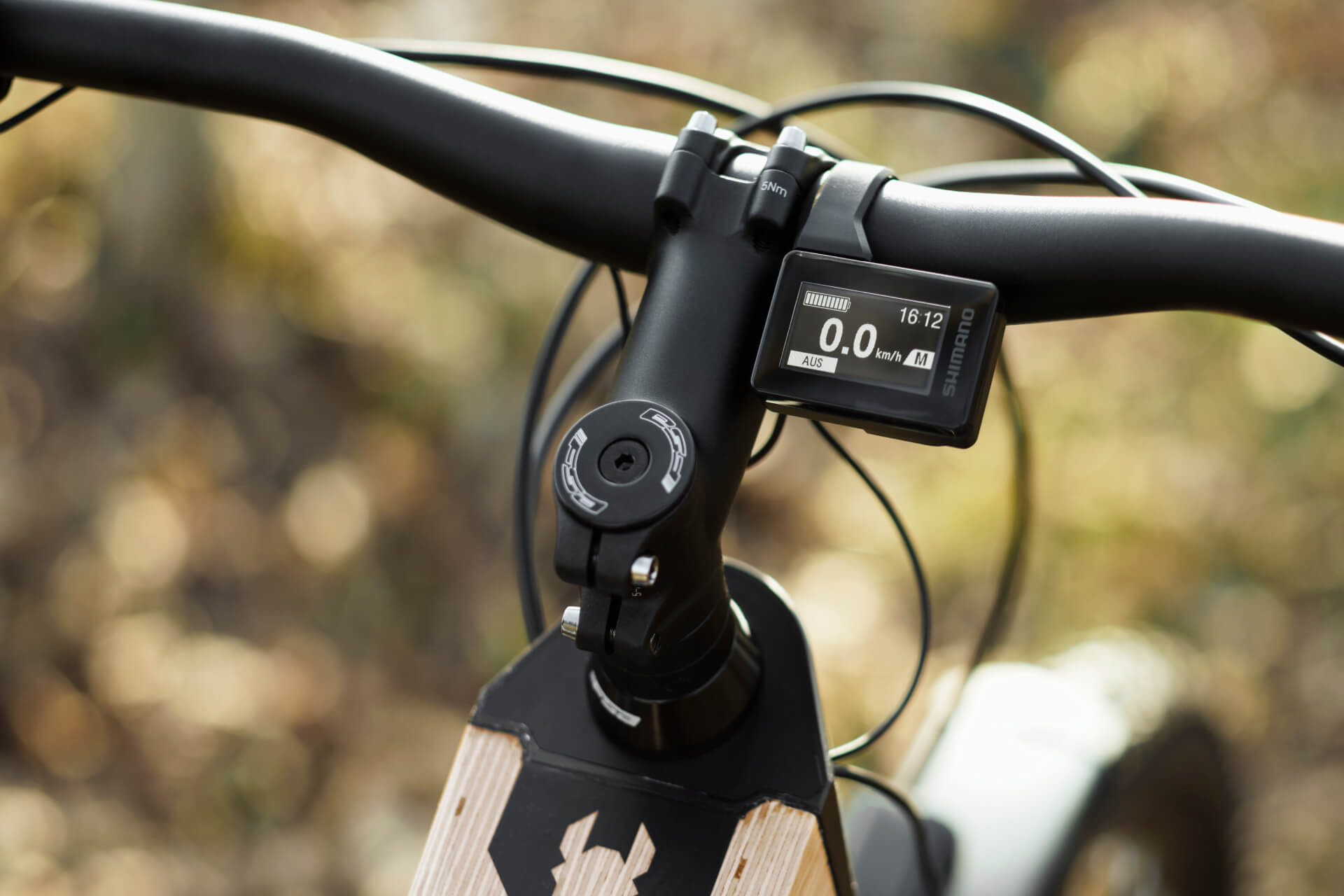 e bike mit display im rahmen eMountain Esel – Mountain E-Bike aus Holz